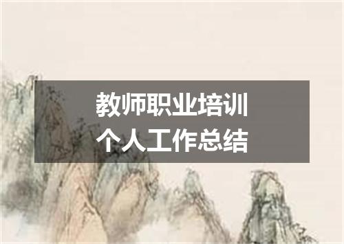 教师职业培训个人工作总结