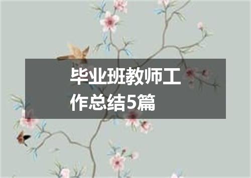 毕业班教师工作总结5篇