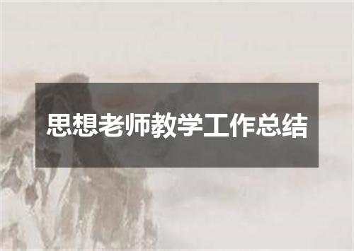 思想老师教学工作总结