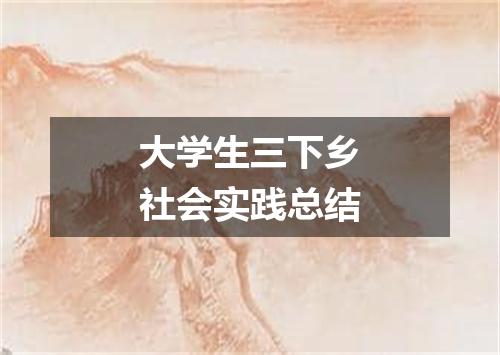 大学生三下乡社会实践总结