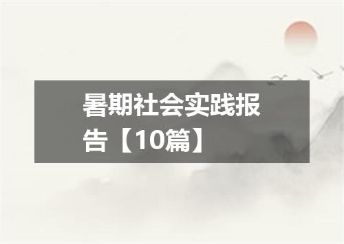 暑期社会实践报告【10篇】
