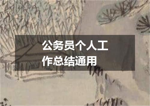 公务员个人工作总结通用