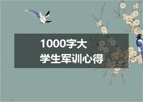 1000字大学生军训心得