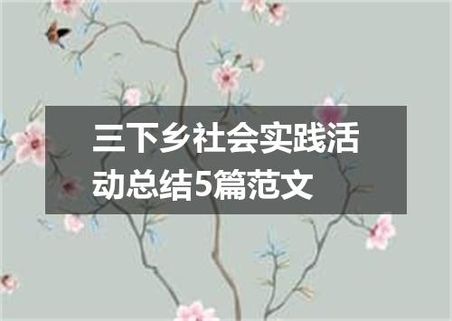三下乡社会实践活动总结5篇范文
