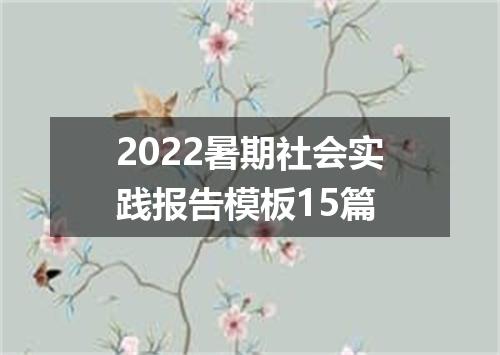 2022暑期社会实践报告模板15篇