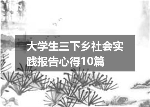大学生三下乡社会实践报告心得10篇