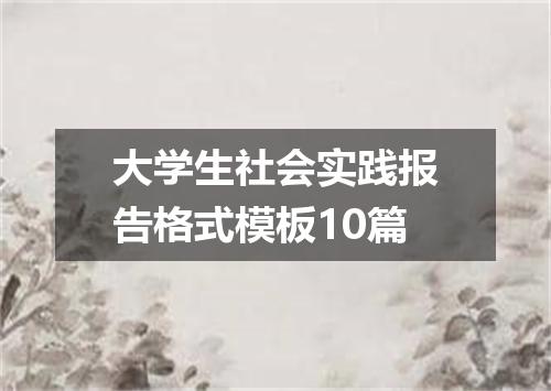 大学生社会实践报告格式模板10篇