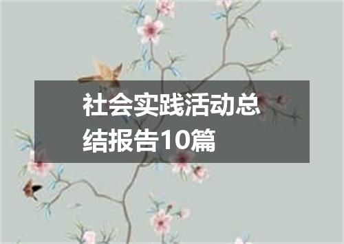 社会实践活动总结报告10篇