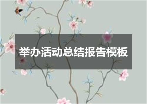 举办活动总结报告模板