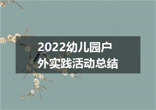 2022幼儿园户外实践活动总结