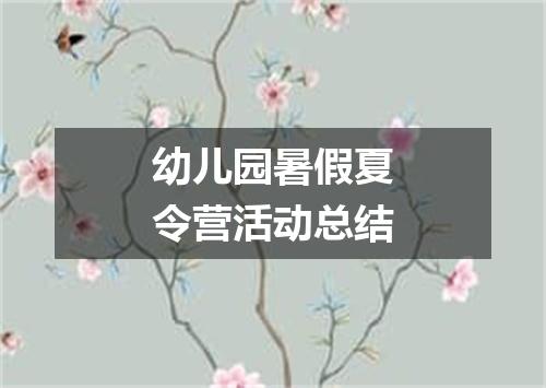 幼儿园暑假夏令营活动总结