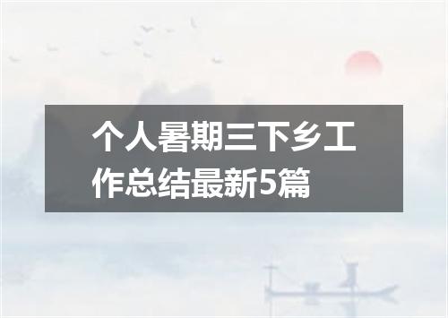 个人暑期三下乡工作总结最新5篇