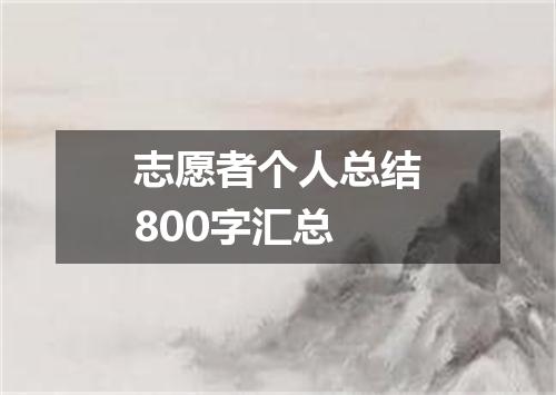 志愿者个人总结800字汇总
