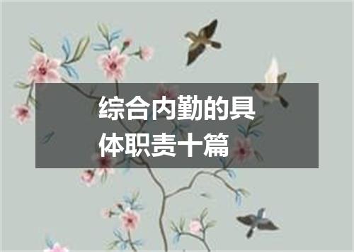 综合内勤的具体职责十篇