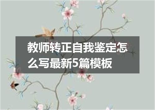 教师转正自我鉴定怎么写最新5篇模板