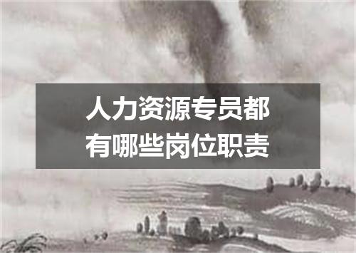 人力资源专员都有哪些岗位职责