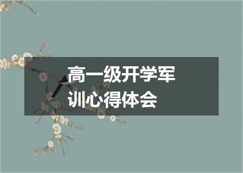高一级开学军训心得体会