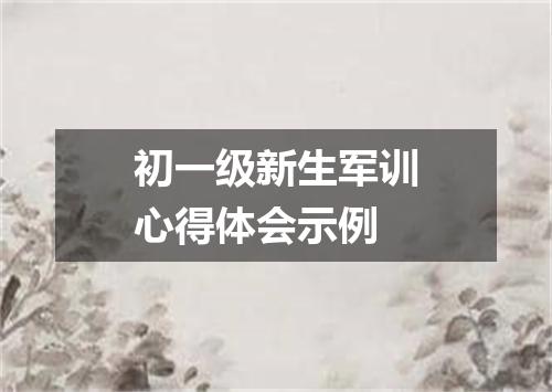 初一级新生军训心得体会示例