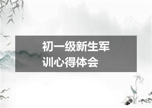 初一级新生军训心得体会