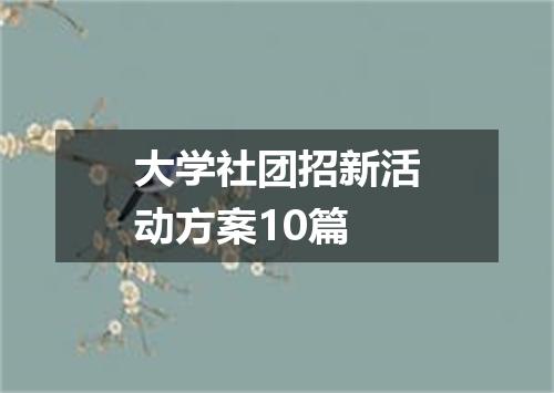 大学社团招新活动方案10篇