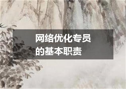 网络优化专员的基本职责