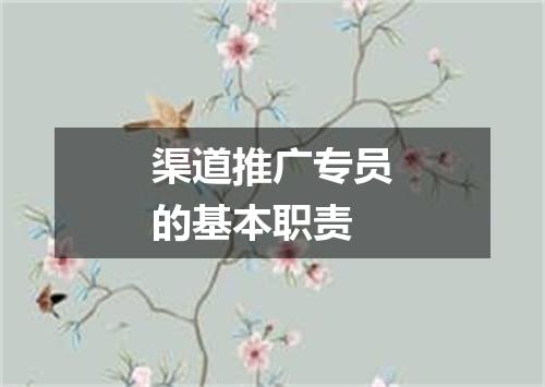 渠道推广专员的基本职责