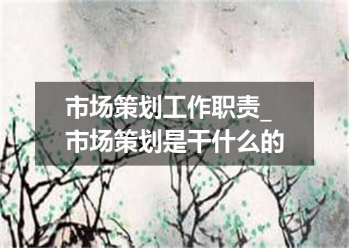 市场策划工作职责_市场策划是干什么的