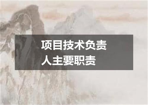 项目技术负责人主要职责