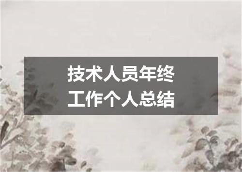 技术人员年终工作个人总结