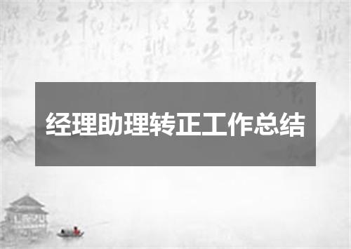 经理助理转正工作总结