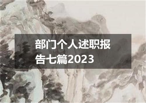 部门个人述职报告七篇2023