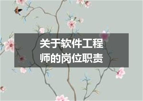 关于软件工程师的岗位职责