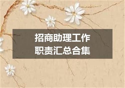 招商助理工作职责汇总合集