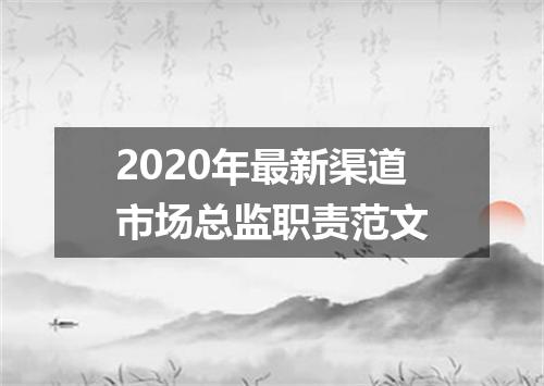 2020年最新渠道市场总监职责范文