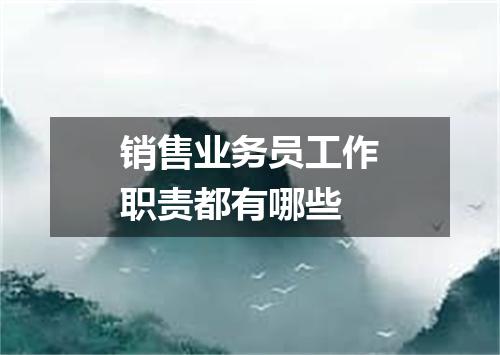 销售业务员工作职责都有哪些