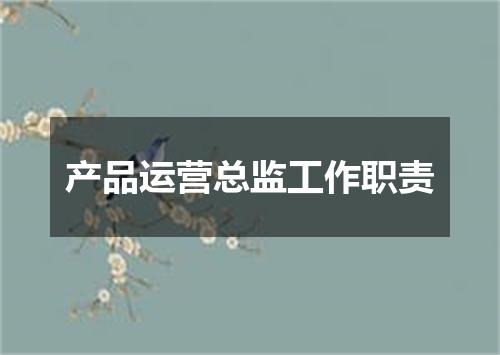产品运营总监工作职责