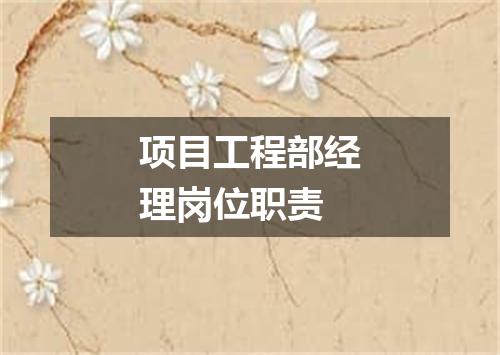 项目工程部经理岗位职责