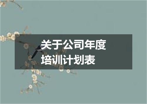 关于公司年度培训计划表