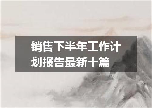销售下半年工作计划报告最新十篇