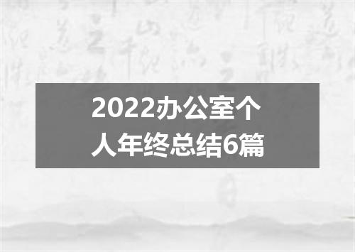 2022办公室个人年终总结6篇