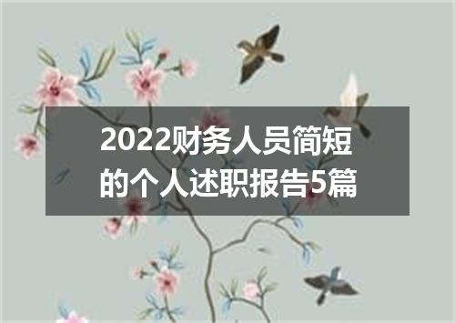 2022财务人员简短的个人述职报告5篇