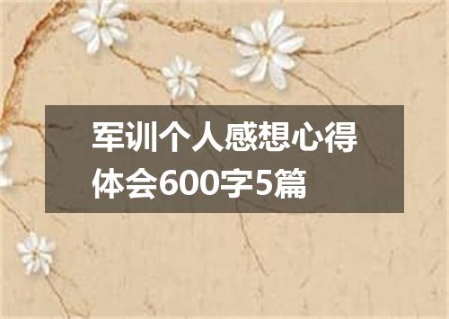 军训个人感想心得体会600字5篇