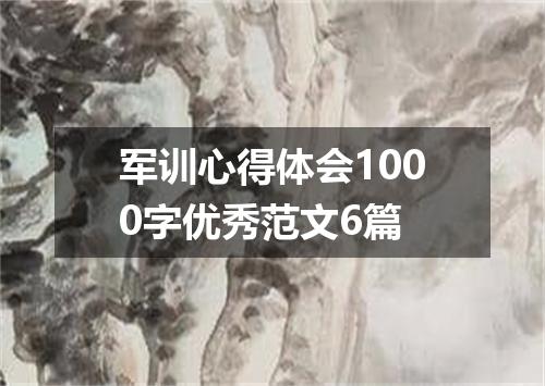军训心得体会1000字优秀范文6篇