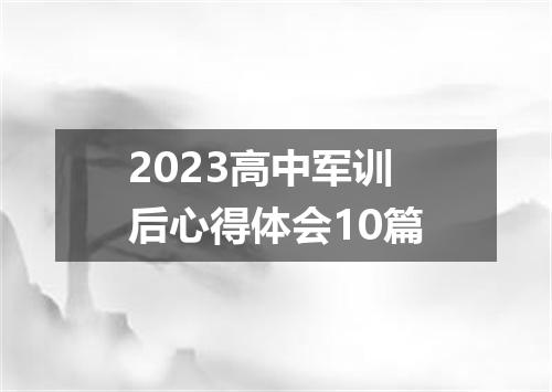 2023高中军训后心得体会10篇