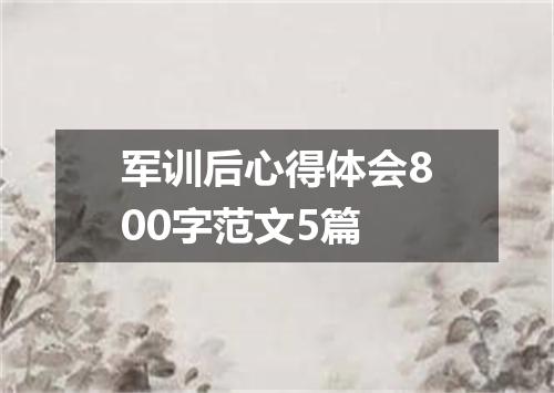 军训后心得体会800字范文5篇