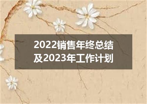 2022销售年终总结及2023年工作计划