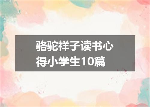 骆驼祥子读书心得小学生10篇