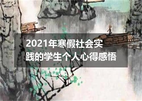 2021年寒假社会实践的学生个人心得感悟