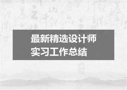 最新精选设计师实习工作总结