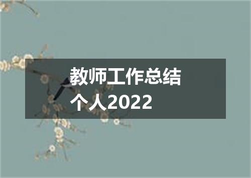 教师工作总结个人2022